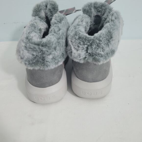 Bobs From Skechers Ankle Boot Gray Wool With Faux Fur Lining Size 8.5M 111325-16 - Picture 3 of 7